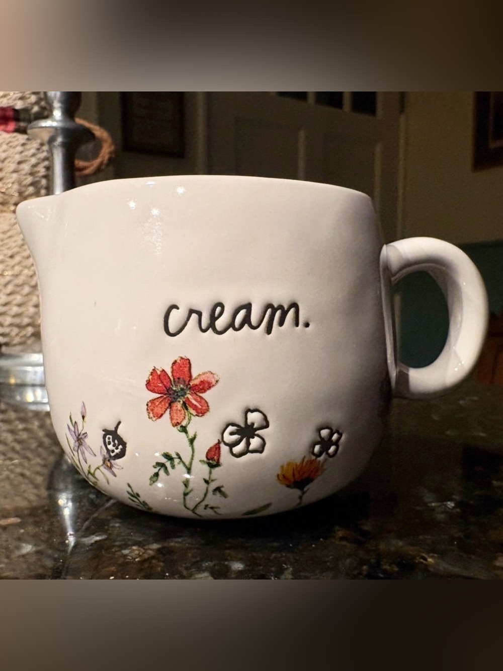 Rae Dunn Artisan Collection “Cream” Ceramic Pitcher Floral Design Replacement